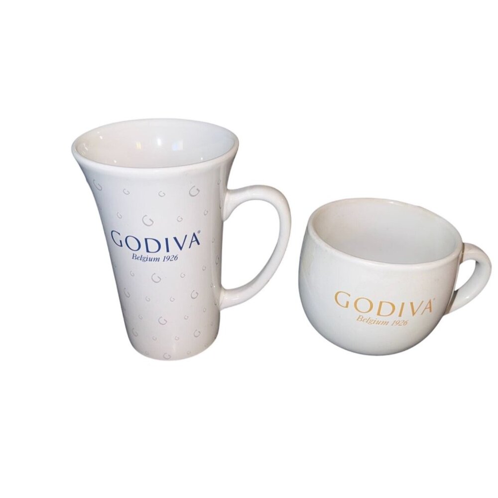 Godiva Belgium 1926 White Coffee Mug  Ceramic Set